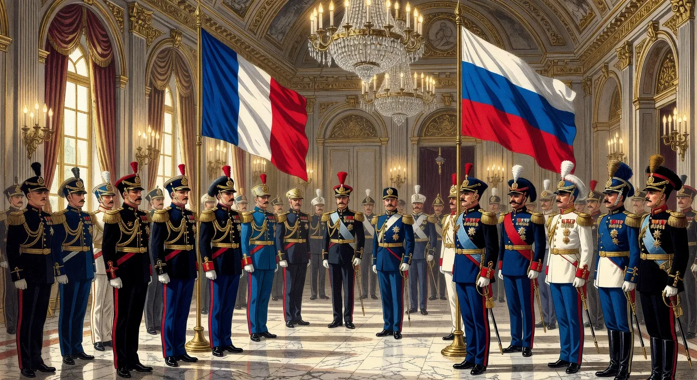 Cérémonie diplomatique franco-russe au XIXe siècle, style Belle Époque