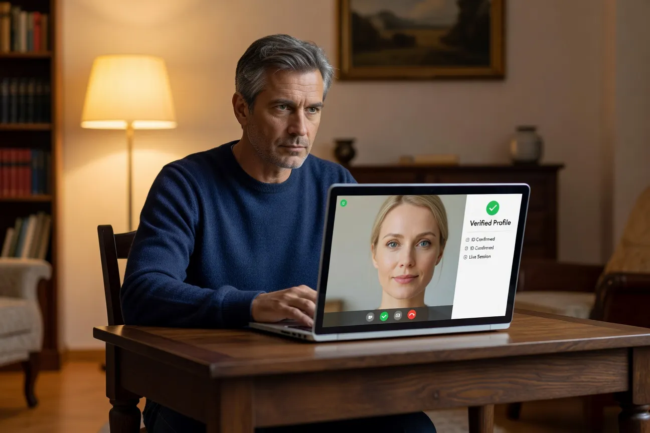 Vérification en vidéo d'un profil authentique avec une femme russe