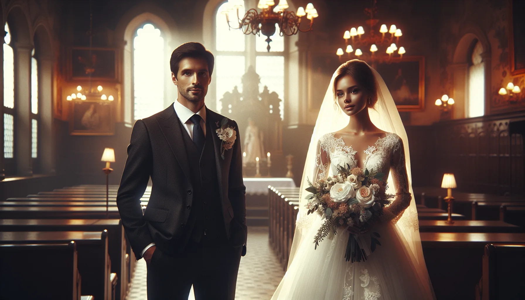 Couple franco-russe le jour de leur mariage en France, échangeant leurs alliances à la mairie